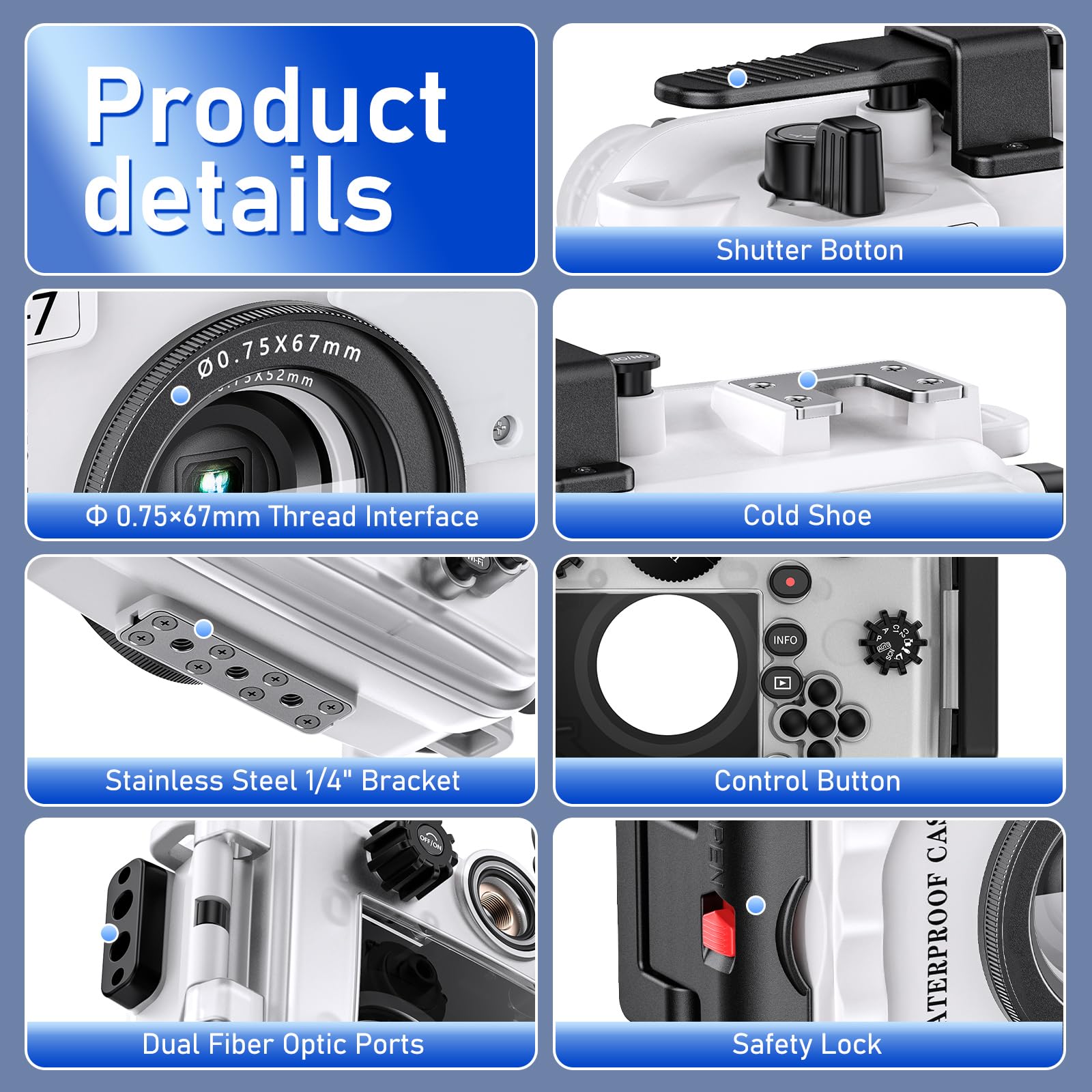 Amazon.com : Seafrogs 60m/195ft Underwater Camera Housing for